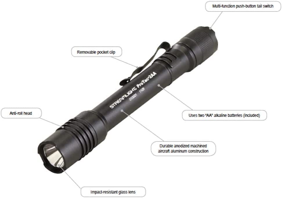 Foto 4 pulgar | Linterna Streamlight Protac 2AA-x 270lm Recargable Negra - Venta Internacional