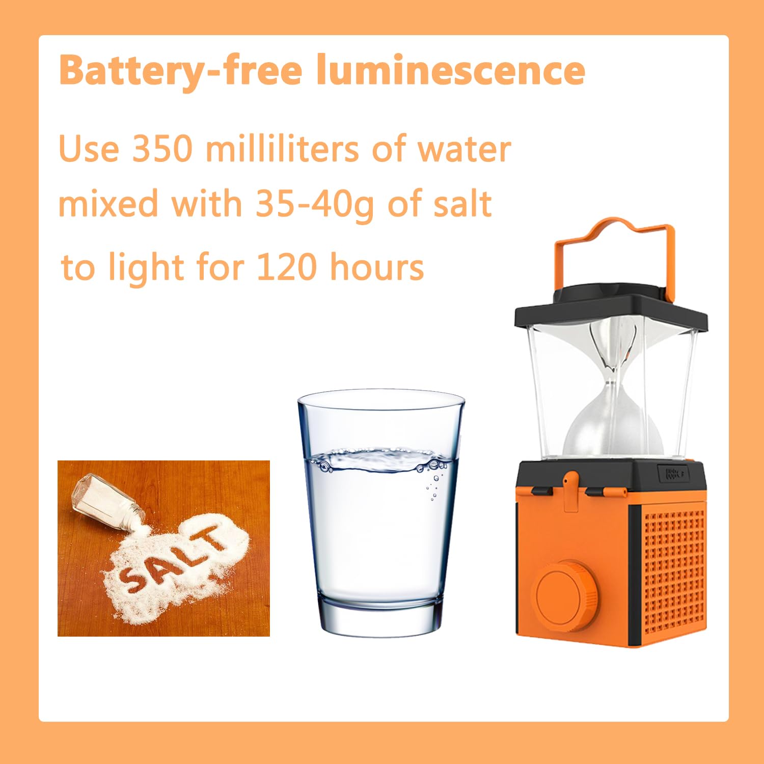 Foto 5 pulgar | Linterna Led Para Acampar Con Agua Salada, 350 Lúmenes, 350 Ml - Venta Internacional.