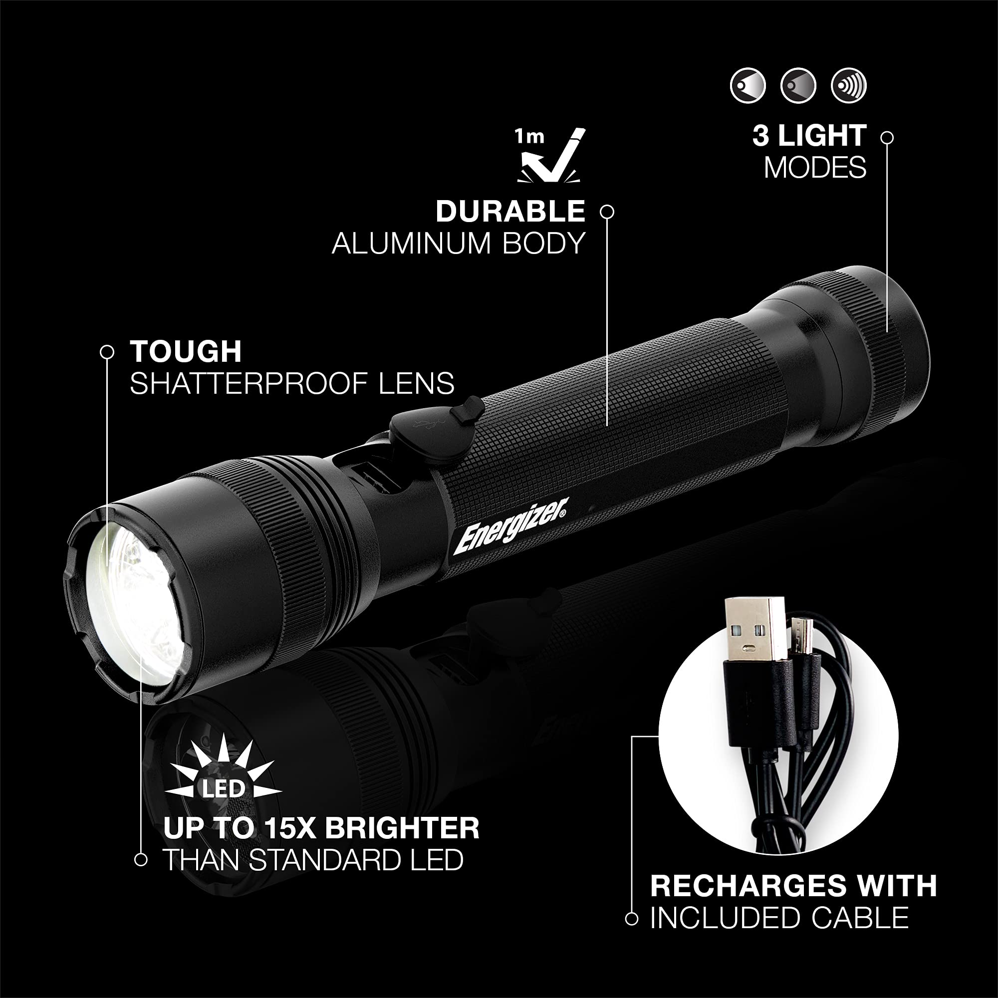 Foto 3 pulgar | Linterna Energizer Tacr-1000 Led Táctica Recargable - Venta Internacional