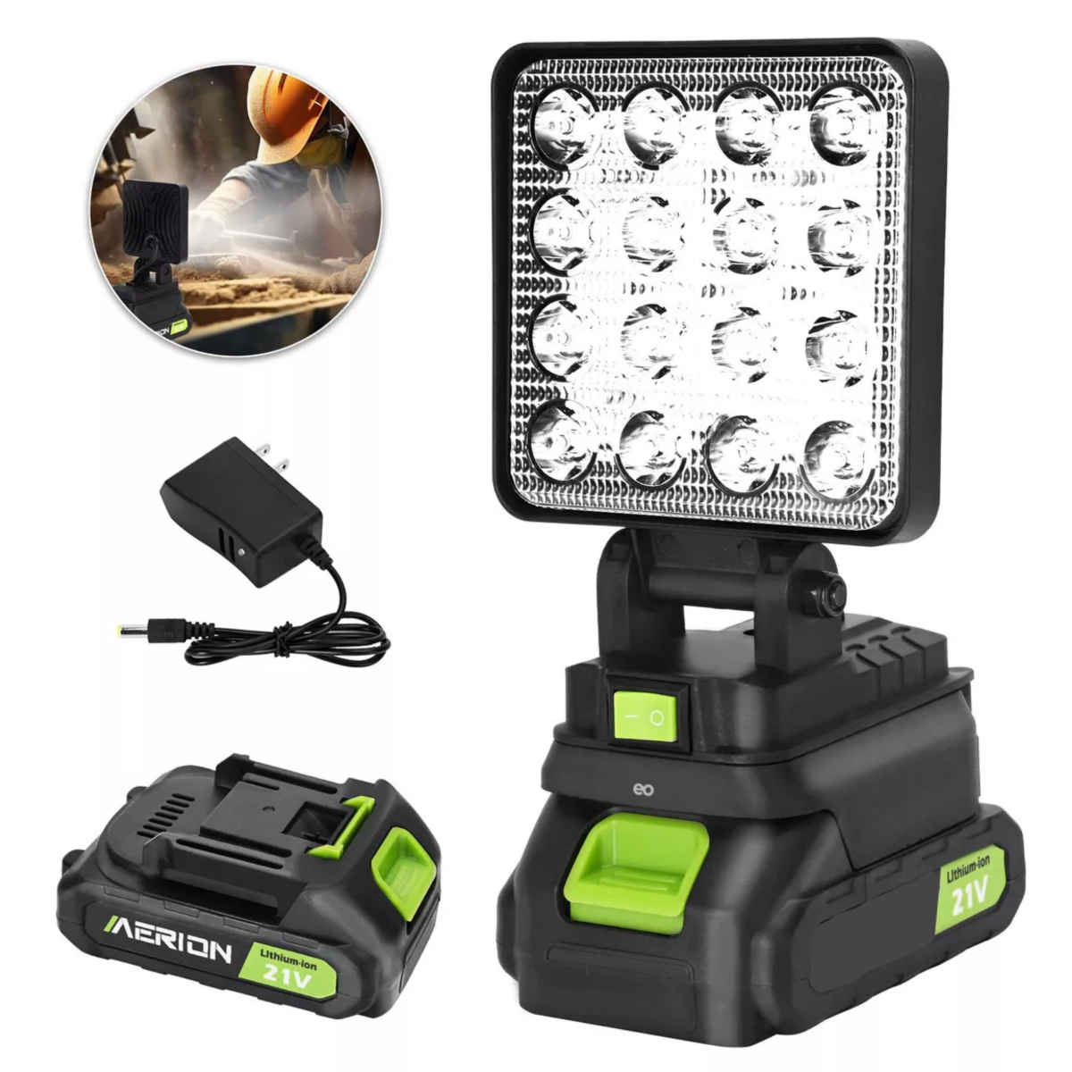 Linterna Lamparas Led Recargable Luz Trabajo Y Acampada Eo Safe Imports Esi-18745 Negro
