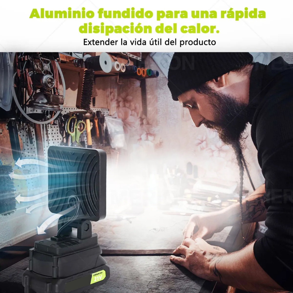 Foto 4 pulgar | Linterna Lamparas Led Recargable Luz Trabajo Y Acampada Eo Safe Imports Esi-18745 Negro
