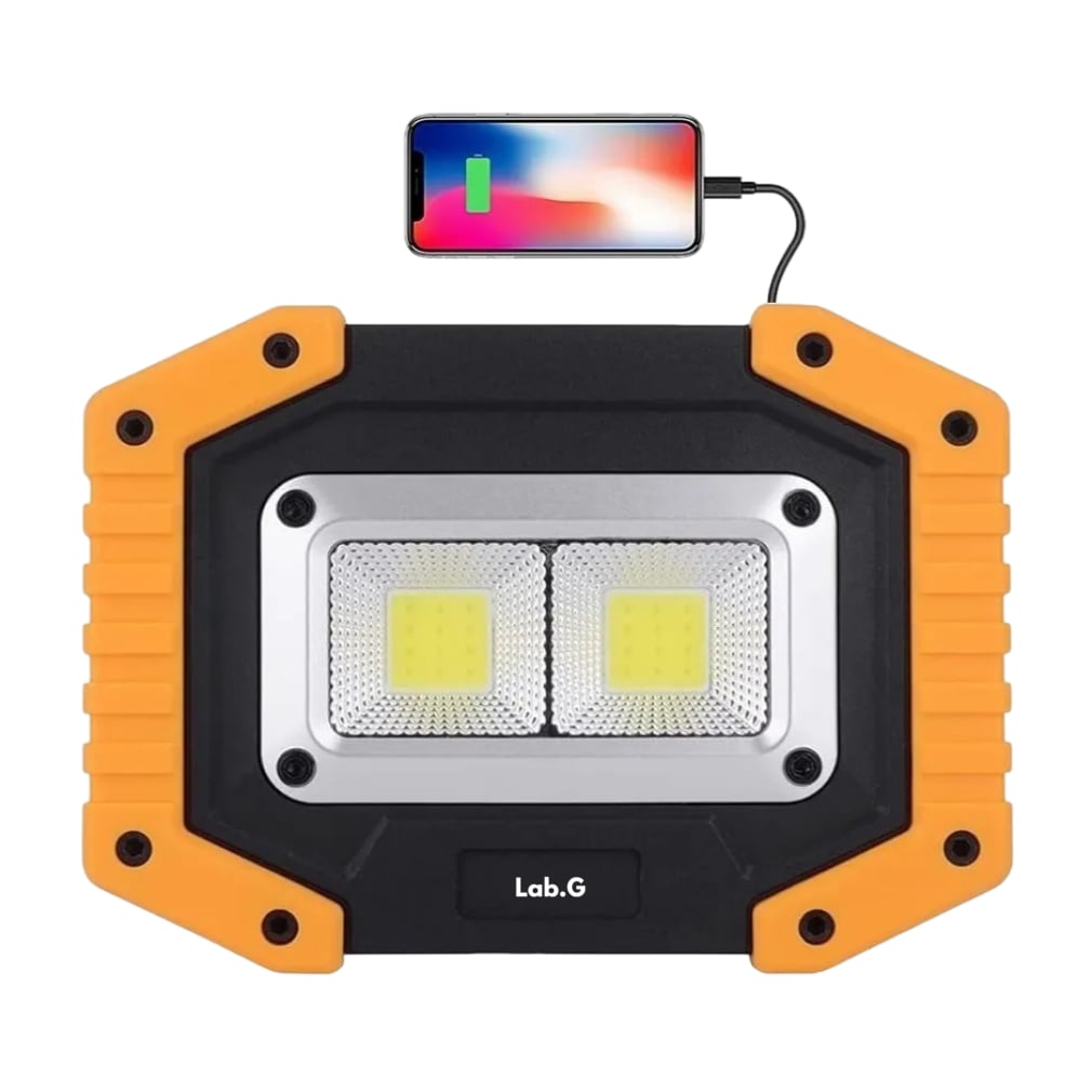 Lámpara Recargable Lab.g De Trabajo Tipo Led De Mano P/campamento Negro Naranja $559