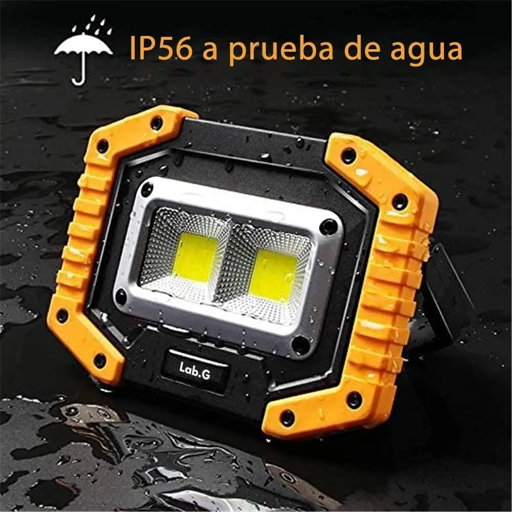 Foto 4 | Lámpara Recargable Lab.g De Trabajo Tipo Led De Mano P/campamento Negro Naranja