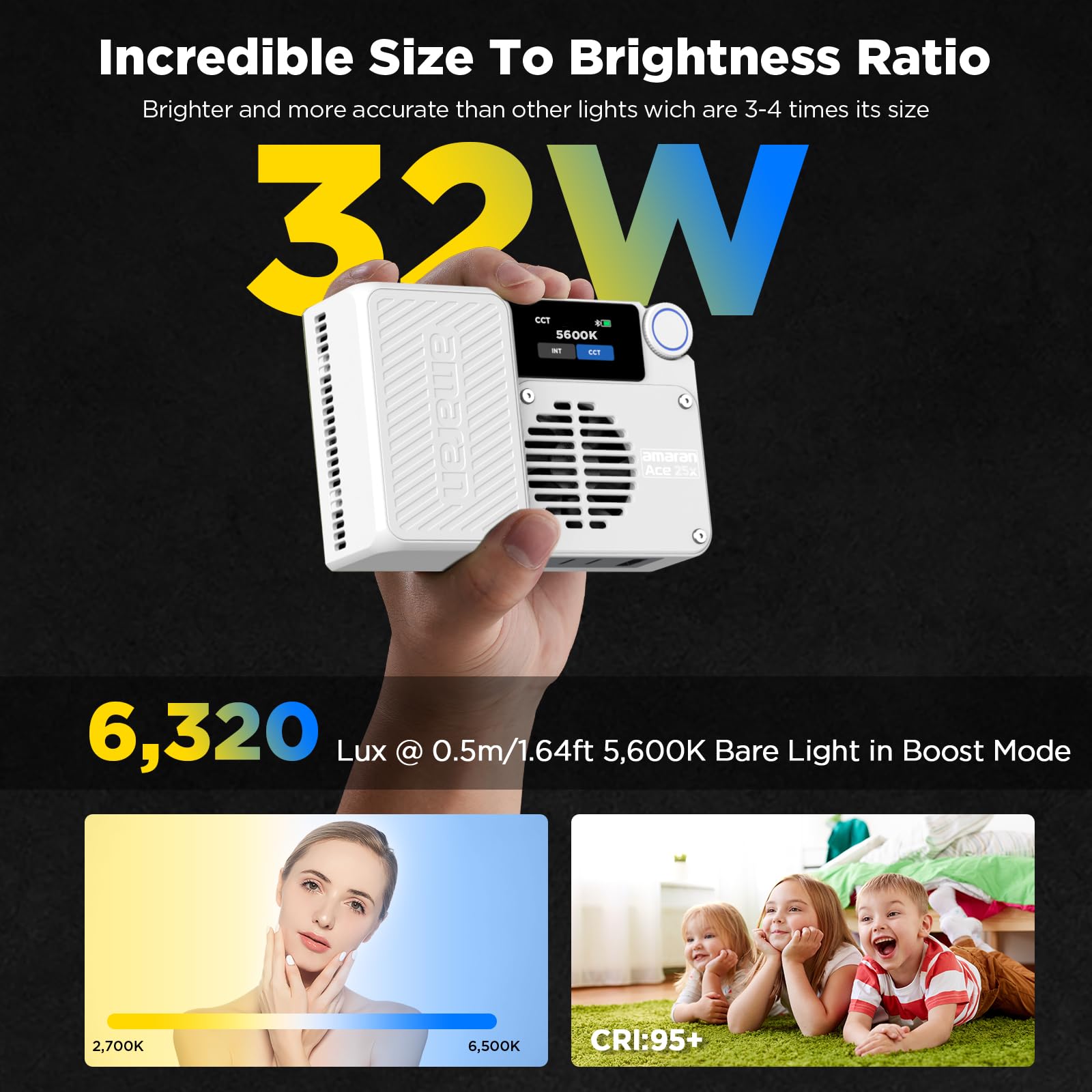 Foto 2 | Lámpara Led Amaran Ace De Bolsillo, 25 Unidades, Bicolor, 32 W, 4.500 Mah, Blanca - Venta Internacional.