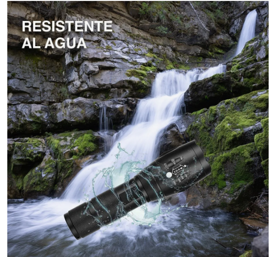 Foto 3 pulgar | Kit 3 Lamparas Táctica Linterna Led Recargable Contra Agua Linterna Negro Luz Blanco