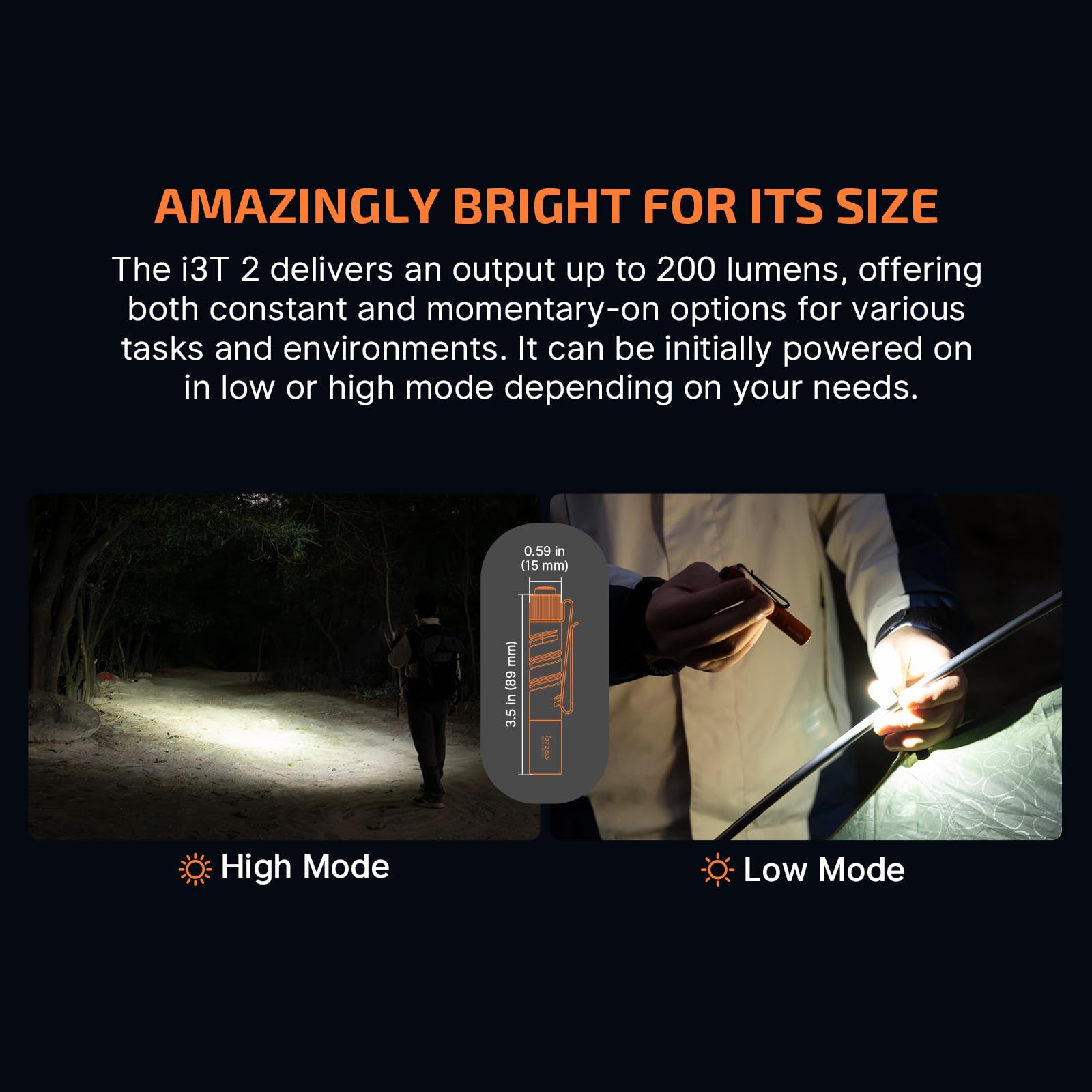 Foto 4 pulgar | Linterna Olight I3t 2 Eos 200 Lúmenes Con Pila Aaa Naranja - Venta Internacional.
