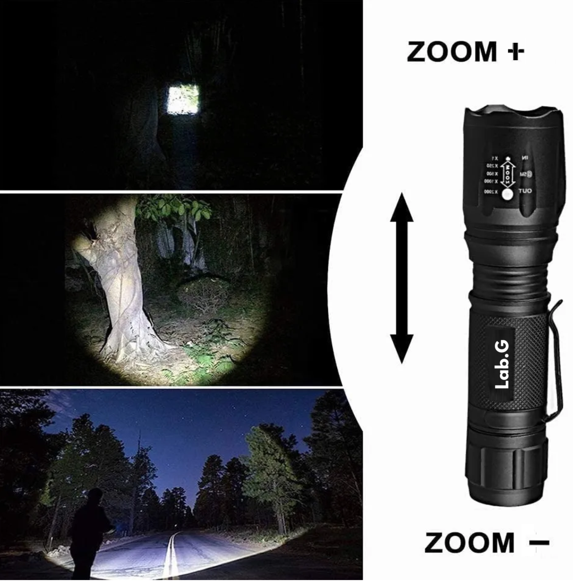 Foto 5 pulgar | Lampara Táctica 3000 Lumens Cree Led T6 Recargable Lab.g Negro