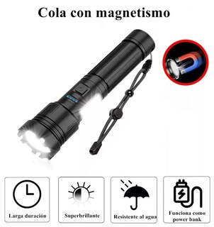 Foto 3 | Xtellar Led Linterna Táctica Zoomable Recargable De Doble Luz Con Base Magnética