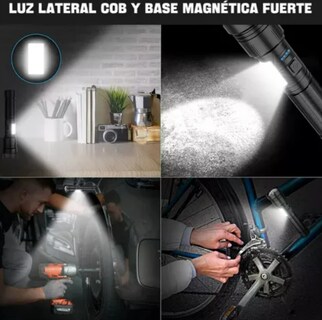 Foto 4 | Xtellar Led Linterna Táctica Zoomable Recargable De Doble Luz Con Base Magnética