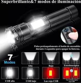 Foto 3 | Potente Linterna Xtellar Táctica En Negro Para Máxima Iluminación Y Precisión