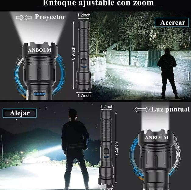 Foto 4 | Potente Linterna Xtellar Táctica En Negro Para Máxima Iluminación Y Precisión