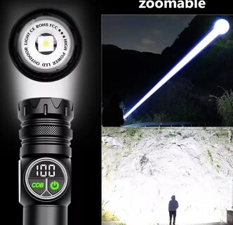 Foto 3 | Xtellar Linterna Led Táctica Ultra Potente Con 120000 Lúmenes Y 9 Modos De Iluminación – Ideal Para Aventuras Al