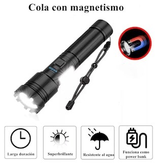 Foto 3 | Xtellar Linterna Táctica Led Recargable, Ultra Brillante De Doble Luz, Multi-funcional Usb, 2 Piezas