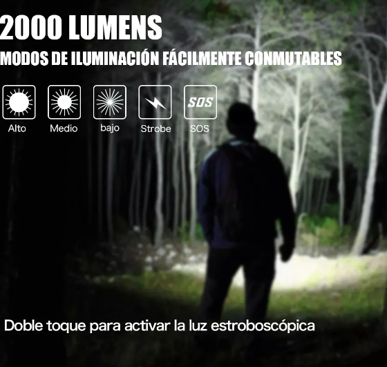 Foto 4 pulgar | Linterna Led Táctica Recargable USB
