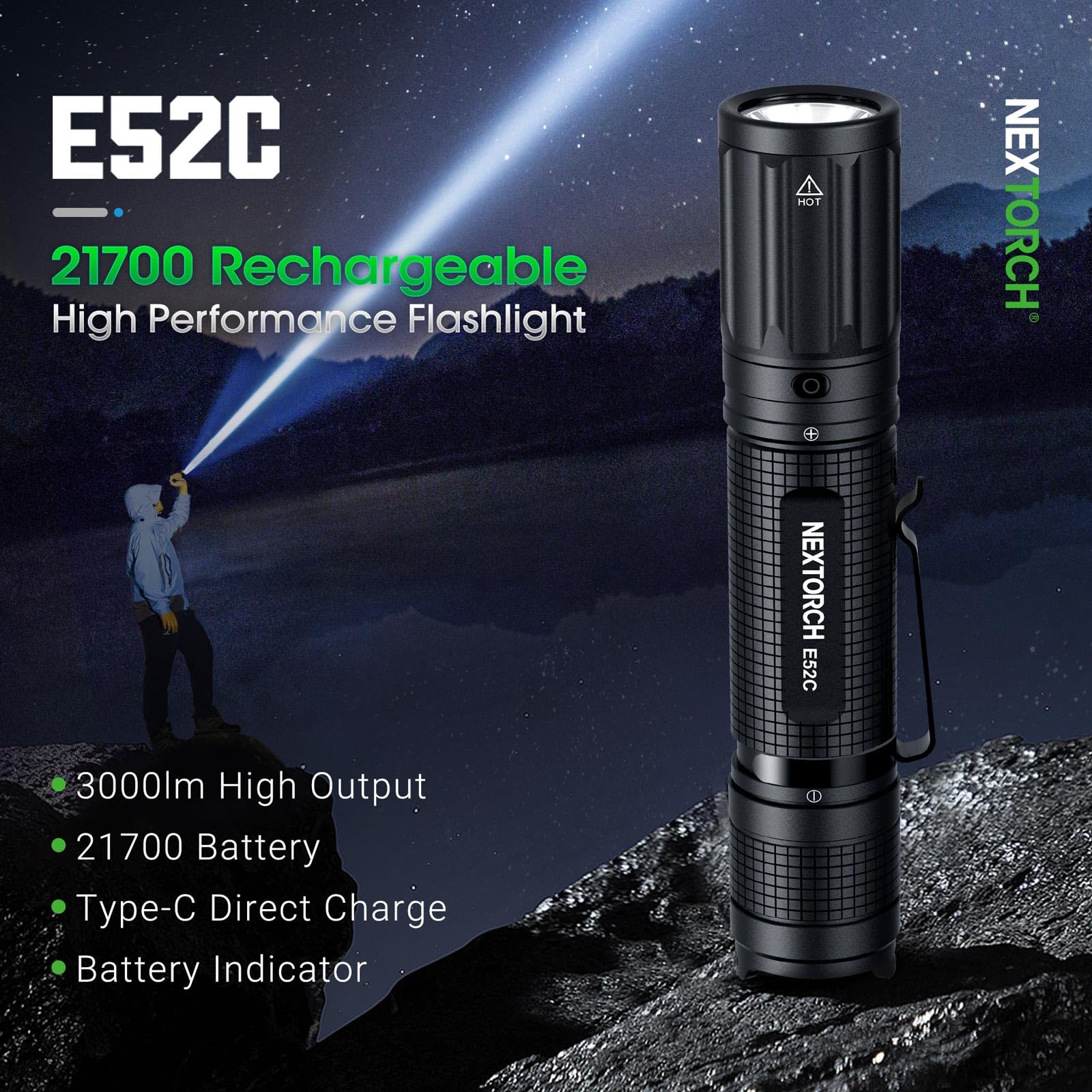 Foto 3 pulgar | Linterna Nextorch E52c Recargable 3000lm - Venta Internacional