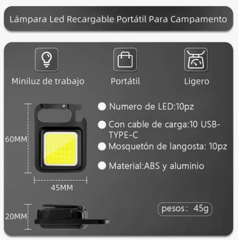 Foto 5 pulgar | Linterna Xtellar Led Recargable Táctica Lámpara Portátil Camping10pz