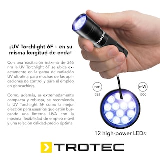 Foto 2 | Lámpara Uv-torchlight 6f, 12 Leds De Alta Potencia, 365 Nm, 1000 Mw, Batería Aaa, Linterna De Mano Ultraviolet