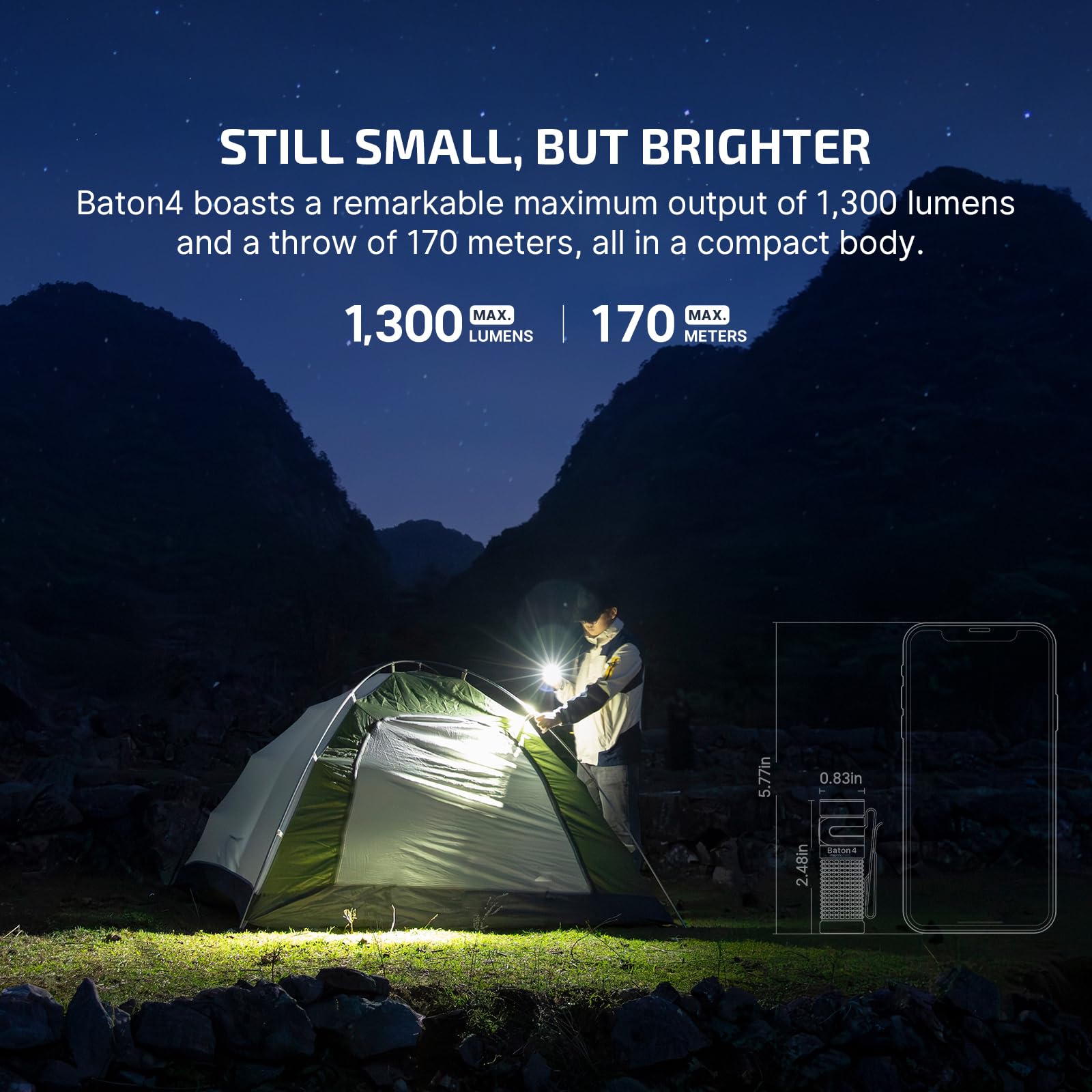 Foto 3 pulgar | Linterna Olight Baton4 Premium Edition Edc 1300 Lúmenes - Venta Internacional.