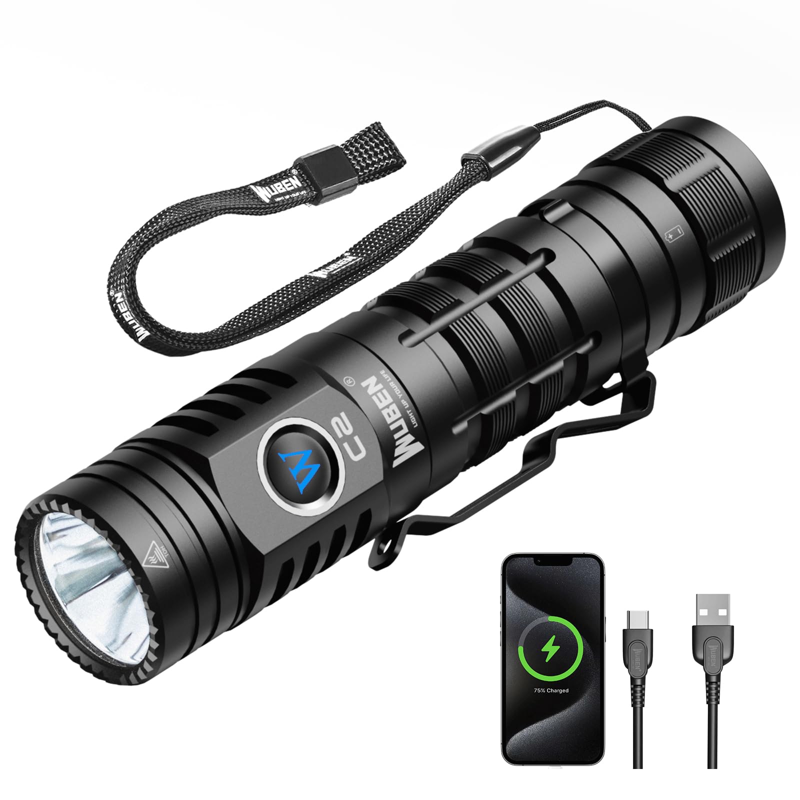 Foto 2 pulgar | Linterna Wuben C2 Usb C Recargable de 2000 Lúmenes Ip68 - Venta Internacional
