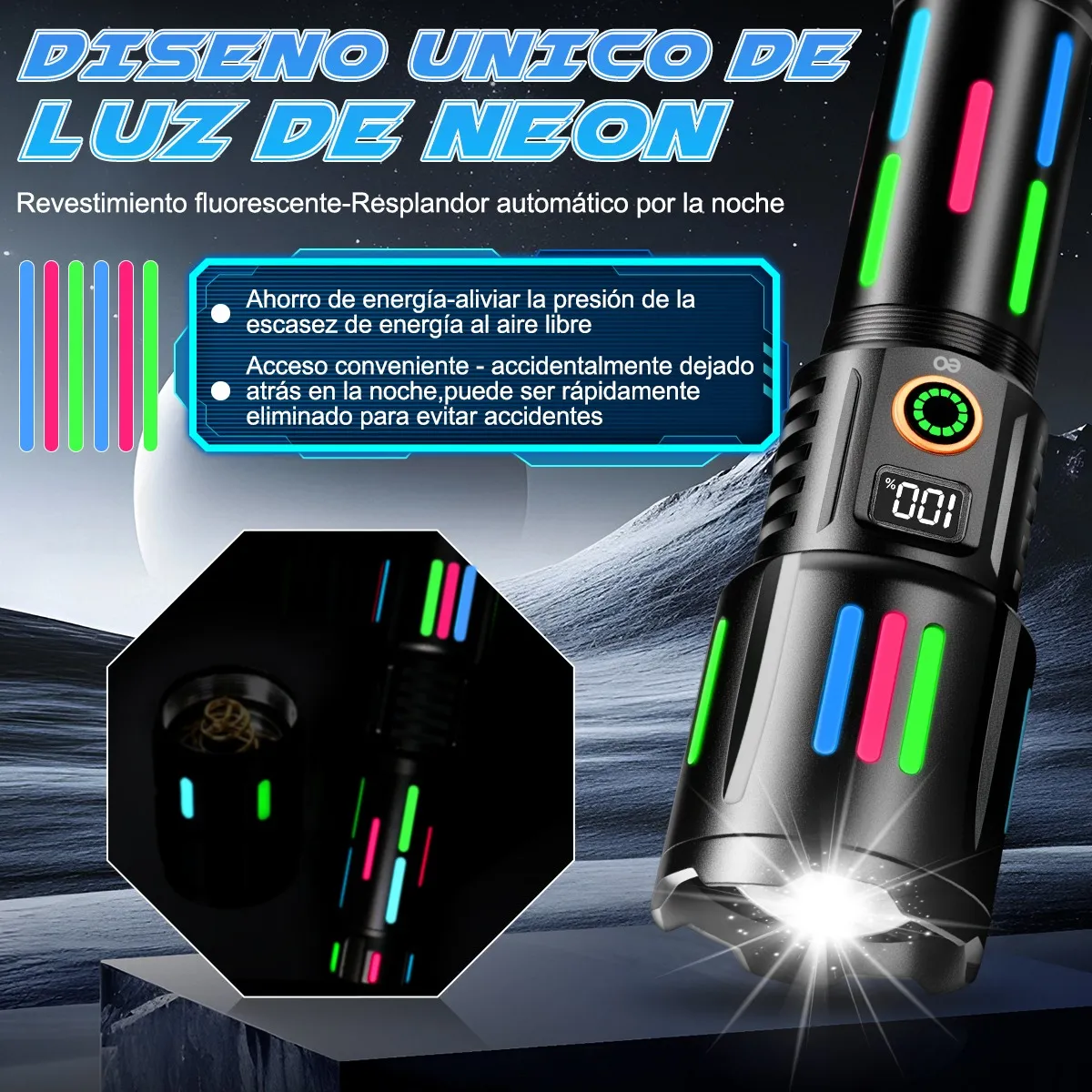 Foto 5 pulgar | Lámpara Recargable Eo Safe Imports Esi-20151 Negro