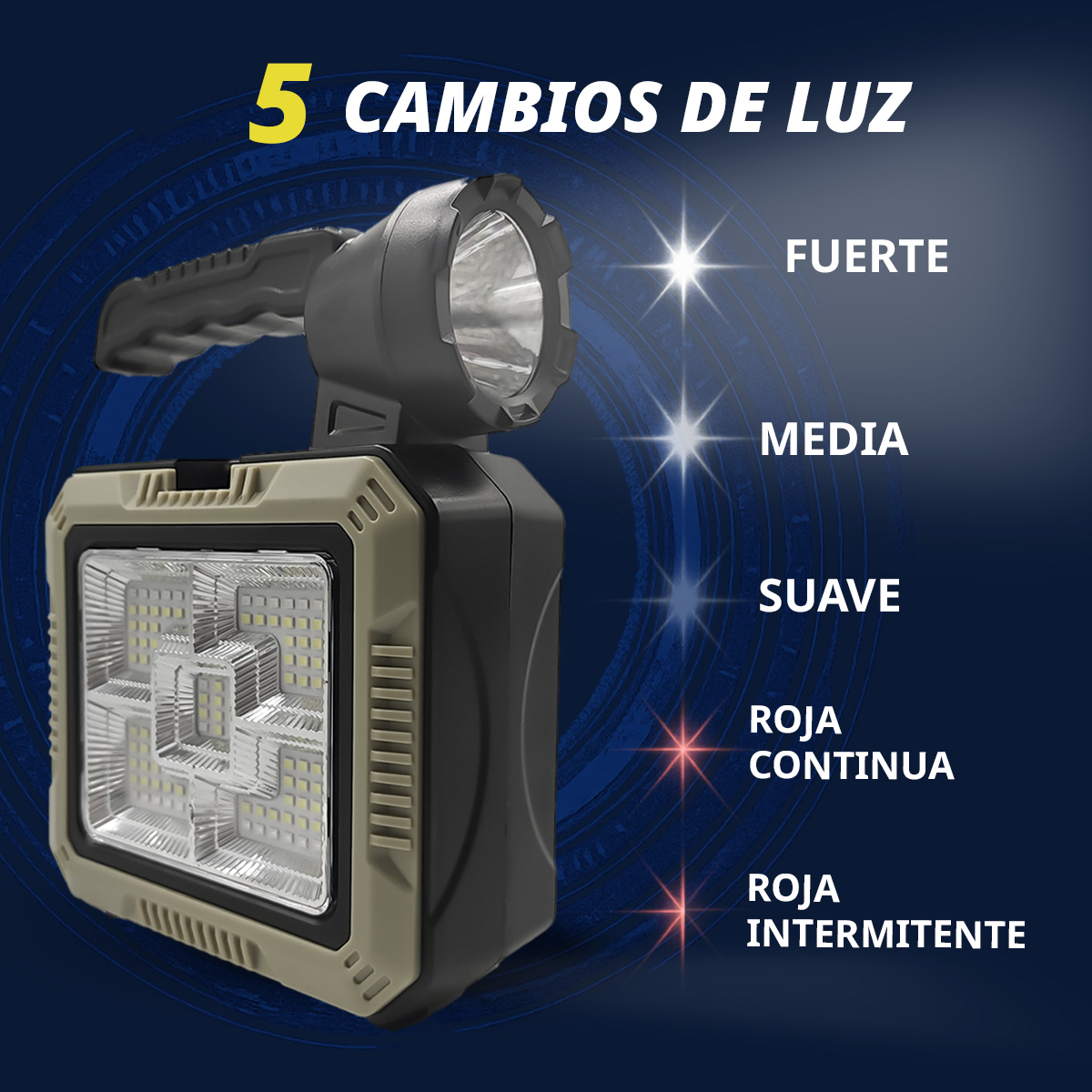 Foto 5 pulgar | Linterna Led Portátil Eléctrica Con Panel Solar  Beautifull Home Incluye  Set De Herramientas