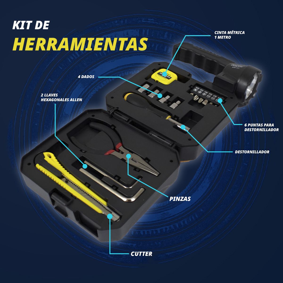 Foto 5 | Linterna Led Portátil Eléctrica Con Panel Solar  Beautifull Home Incluye  Set De Herramientas