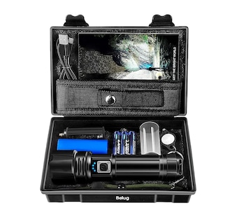 Foto 1 | Lampara Tactica 200000lm Rechargeable Led Linterna Potentes Linterna Negro Luz Blanco