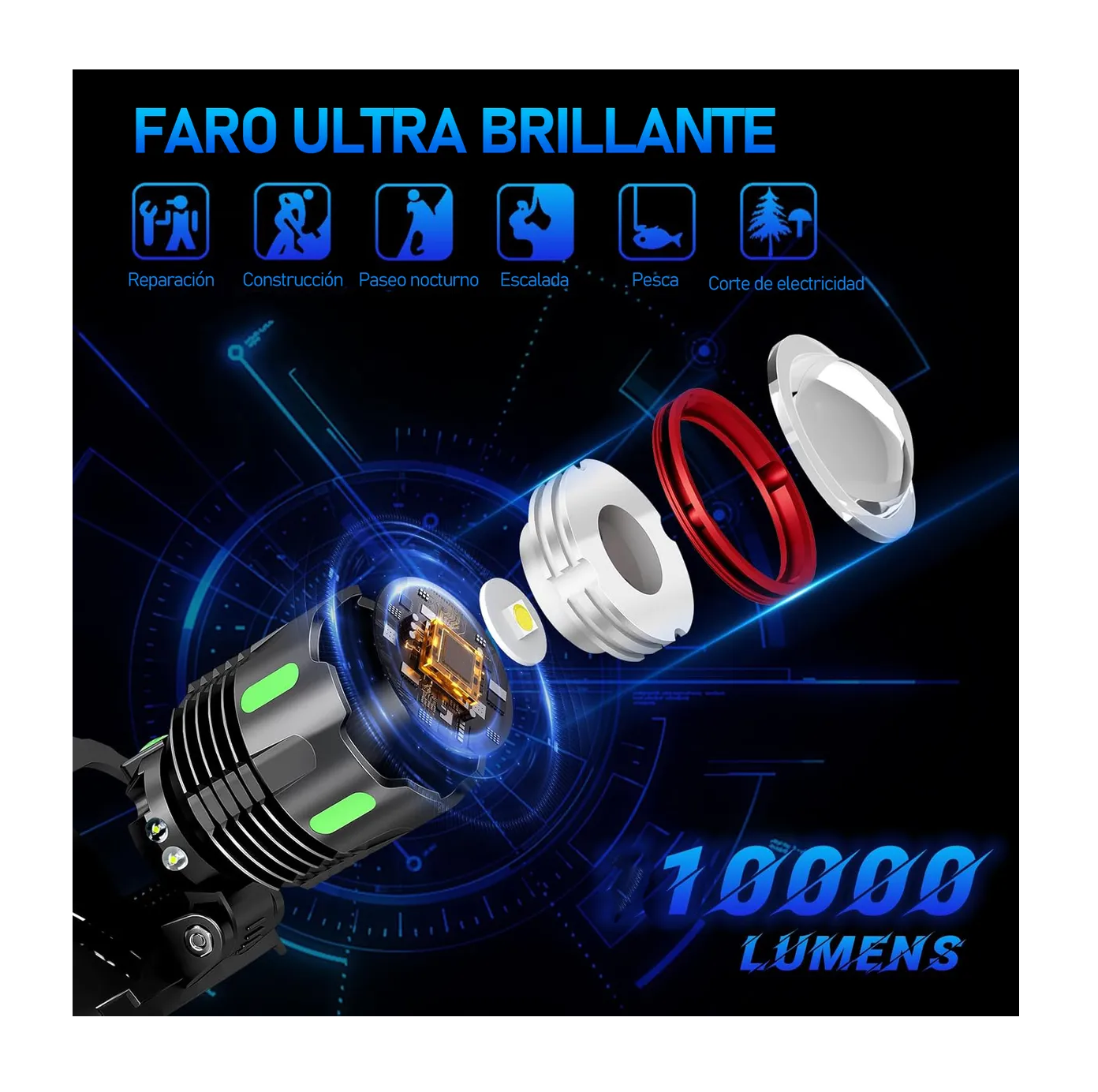 Foto 3 pulgar | Lampara Led Recargable 100000 Lumen