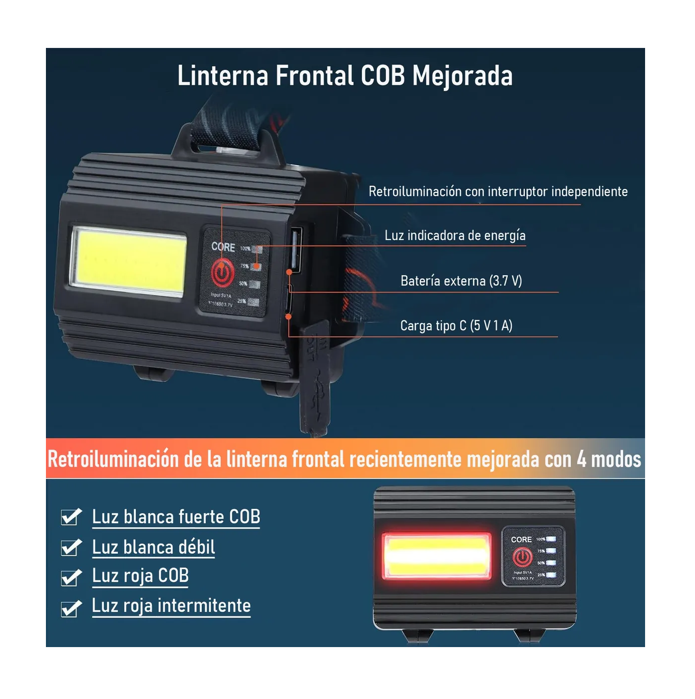 Foto 4 | Lampara Led Recargable 100000 Lumen