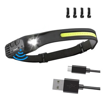 Foto 1 | Lámpara Faro Led Lab.g Con Sensor Recargable Impermeable Negro