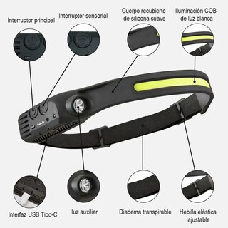 Foto 4 | Lámpara Faro Led Lab.g Con Sensor Recargable Impermeable Negro
