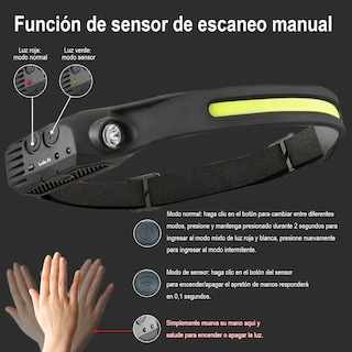 Foto 5 | Lámpara Faro Led Lab.g Con Sensor Recargable Impermeable Negro