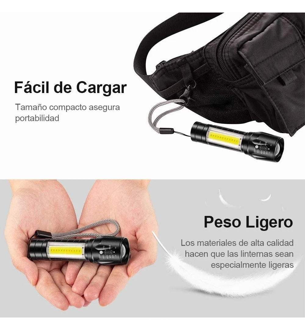 Foto 5 pulgar | Juego De 4 Lamparas Belug  Tactica Recargable Led Negro