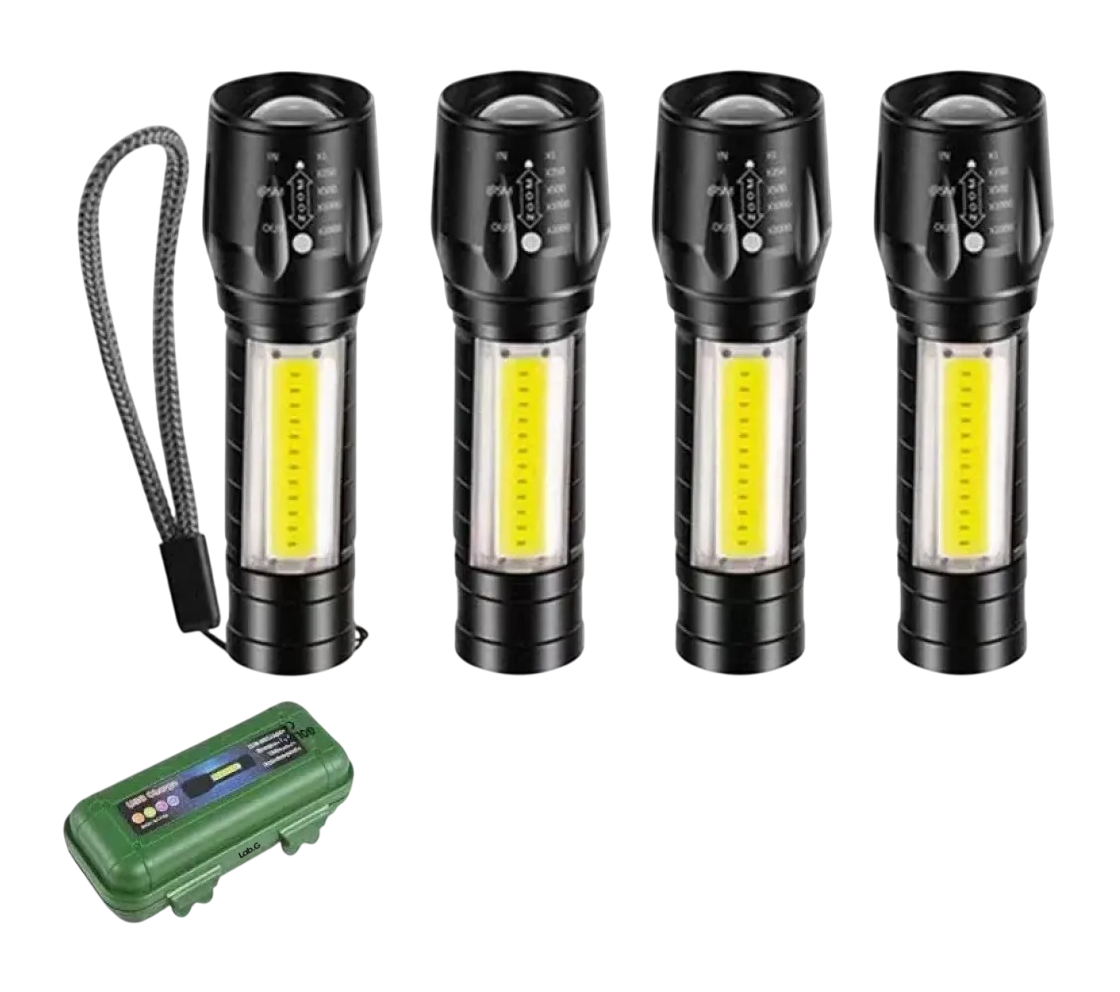 Linterna Recargable Led 2000lm 4 Piezas