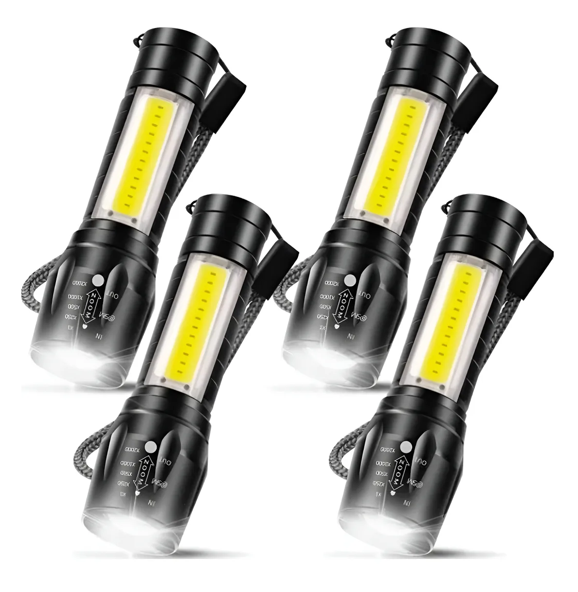 Foto 3 pulgar | Linterna Recargable Led 2000lm 4 Piezas