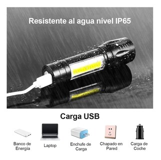 Foto 4 | Linterna Recargable Led 2000lm 4 Piezas