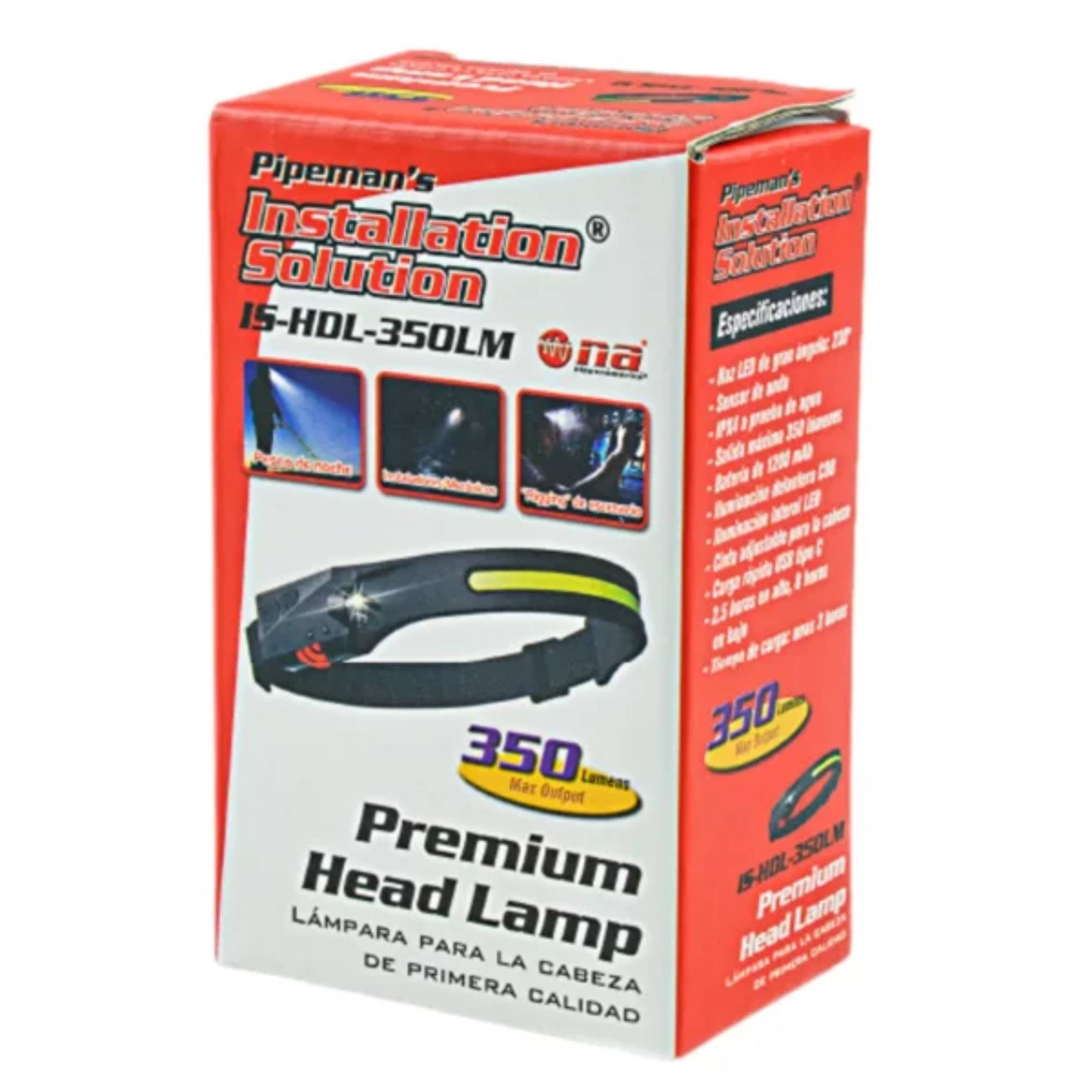 Foto 6 pulgar | Lámpara De Cabeza Led350 Lúmenes Premium Pipemans Ishdl350lm