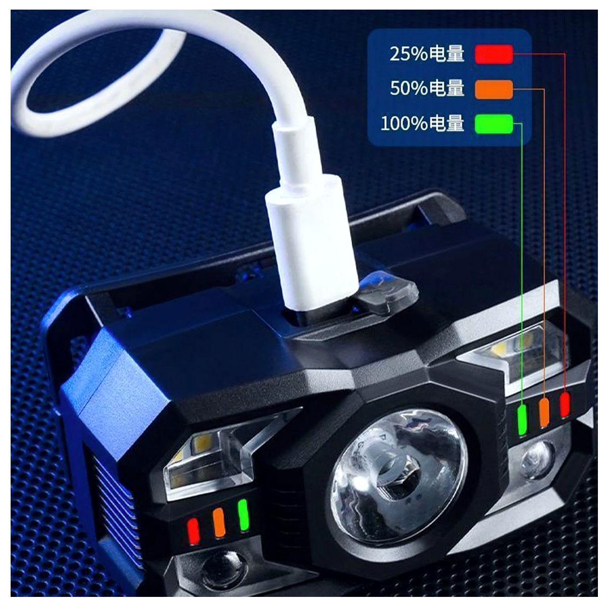 Foto 9 pulgar | Lampara Linterna Tipo Minero Led Sensor De Mano Ajustable 45° Recargable