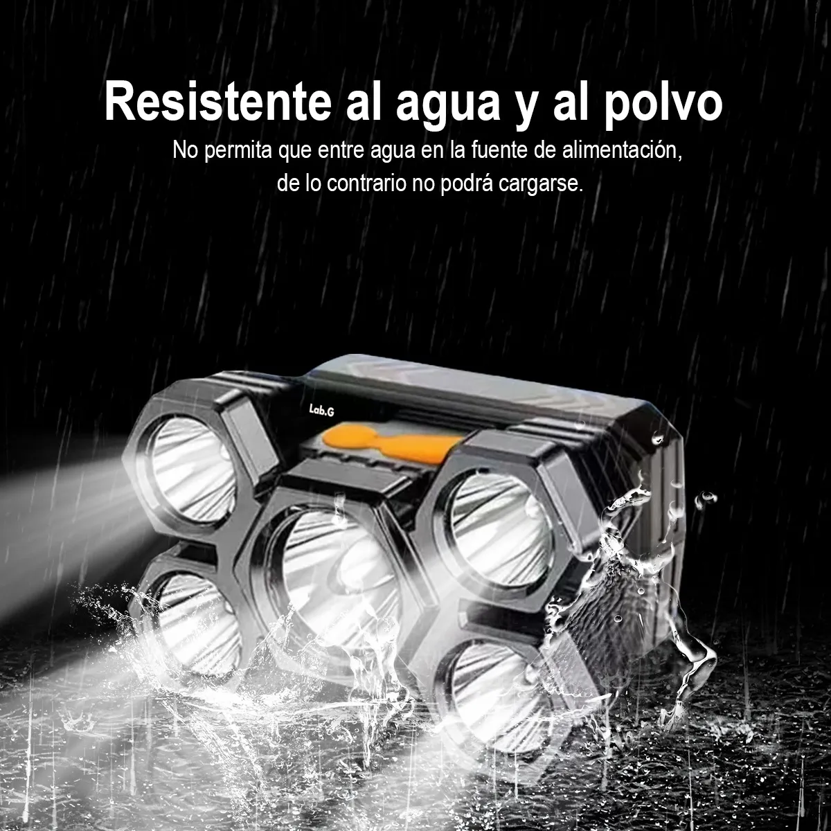 Foto 3 pulgar | 2pcs Lámpara Cabeza Recargable Usb 5 Led Lampara Minera Lab.g Azul