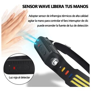 Foto 2 | 3pcs Lámpara De Cabeza Cob Led Recargable Con Sensoreo Safe Importsesi-20404 Multicolor