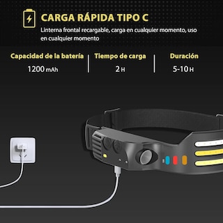 Foto 3 | Par Lámpara De Cabeza Led Recargable Con Sensor Tricolor Ipx5eo Safe Importsesi-20402multicolor