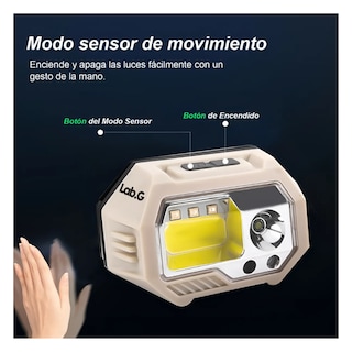 Foto 4 | Linterna de Cabeza Minero Recargable Lab.g 2 Piezas