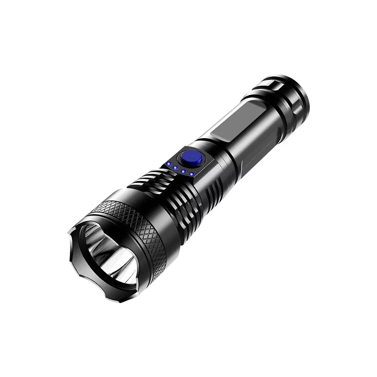 Lámpara Táctica Ultra Potente Led Xml T9 10000 Lúmenes Esi-5359 color Negro