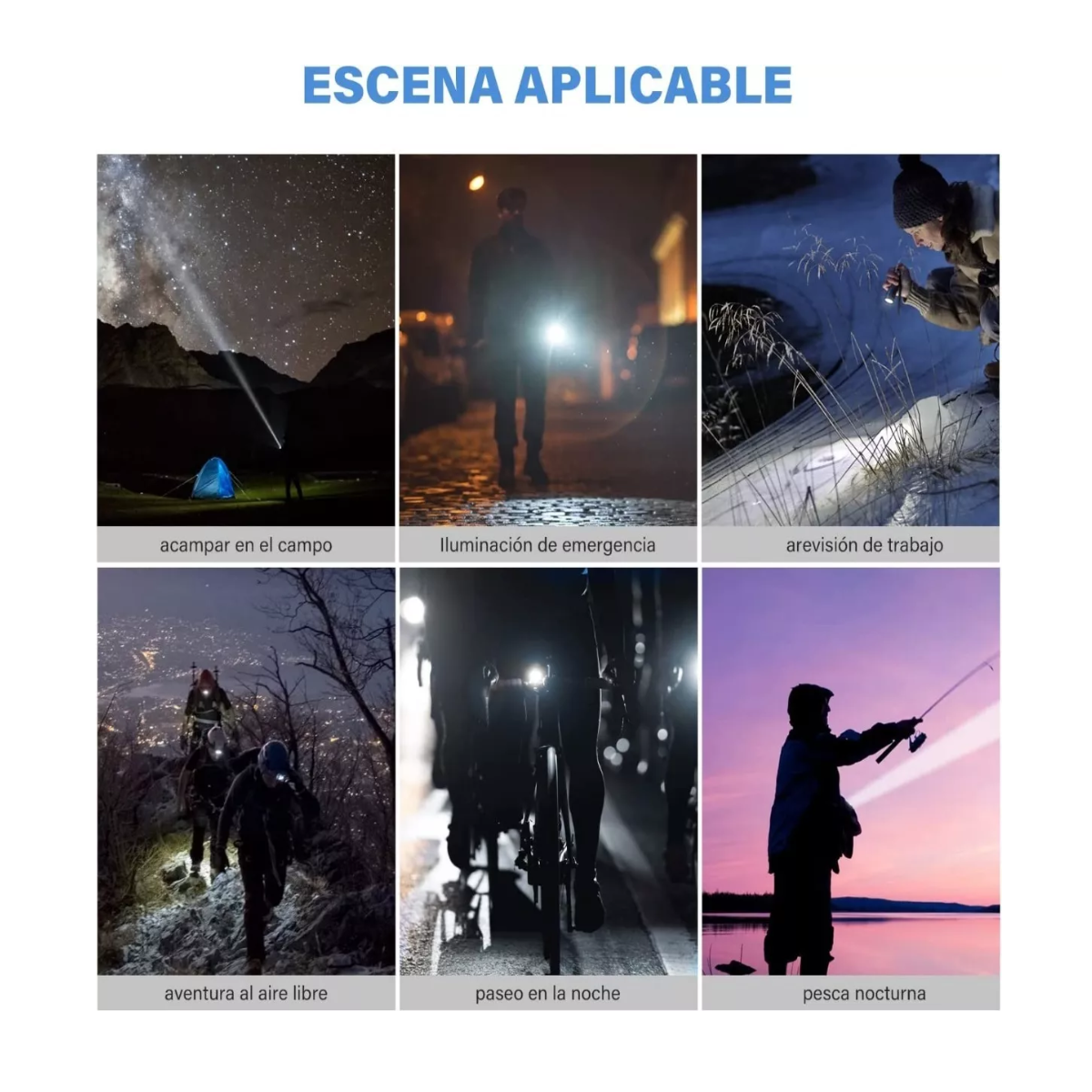 Foto 2 | Lámpara Táctica Ultra Potente Led Xml T9 10000 Lúmenes Esi-5359 color Negro