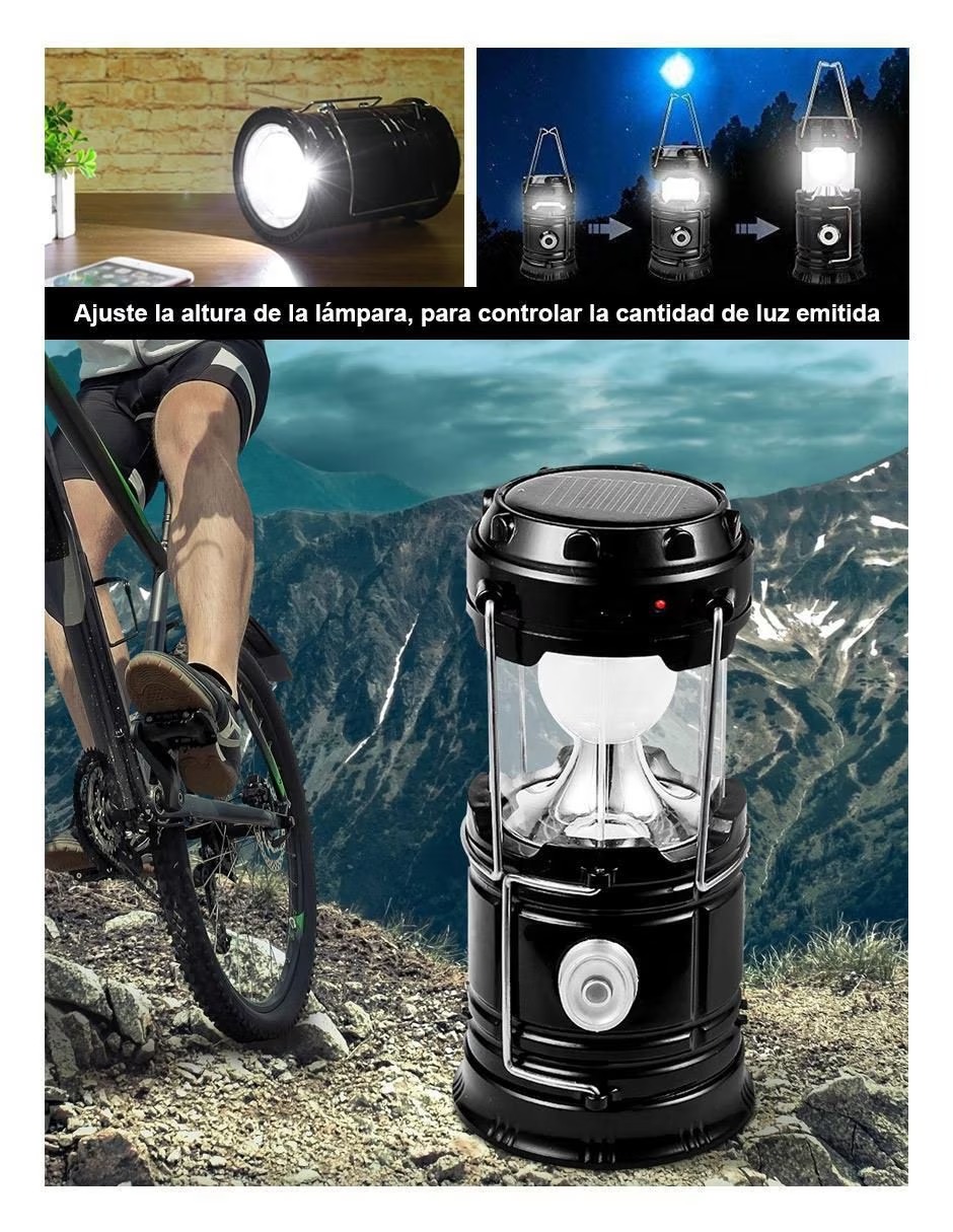 Foto 2 | Lámpara Dosyu T500-QY5800 NG color Negro para Camping Solar Recargable y Smartwatch