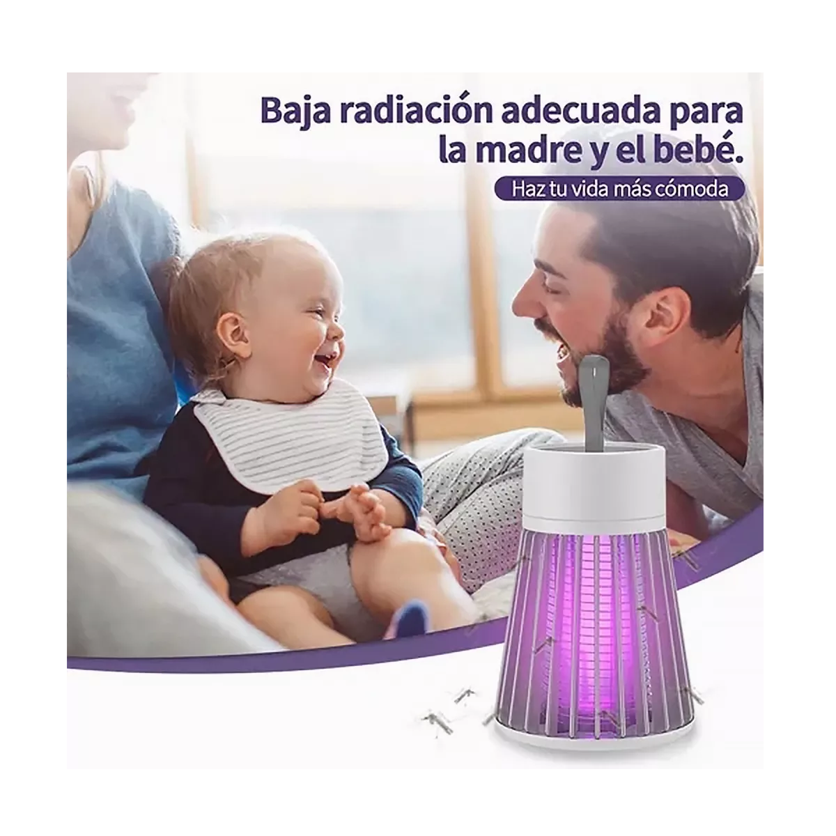 Foto 5 pulgar | Lámpara Mata Mosquitos Repelente Uv Eléctrica Mosca Usb 5w Eo Safe Imports Esi-8946 Gris