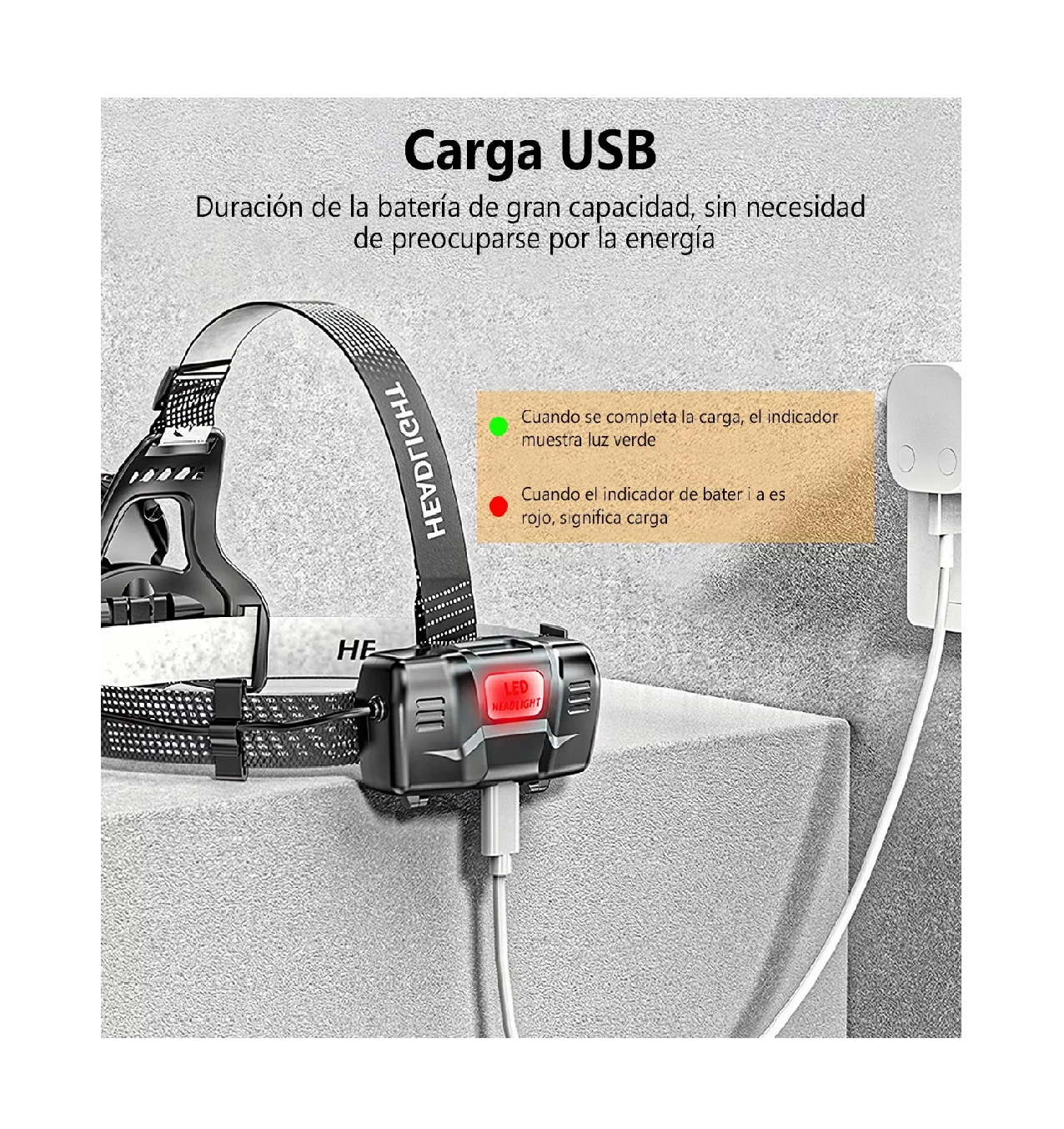 Foto 3 pulgar | Linterna Led Minera Belug Negro Recargable USB con Sensor
