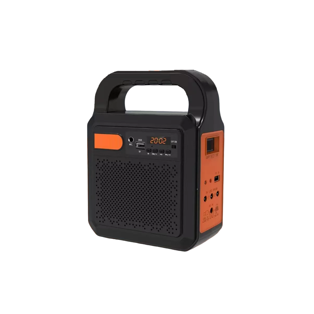 Lámpara Solar Iluminación Radio Fm Bluetooth Banco Energía Eo Safe Imports Esi-11988 Naranja