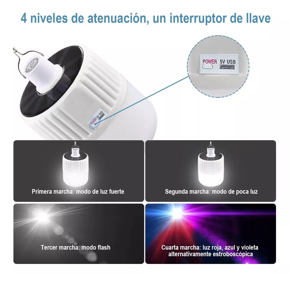 Foto 3 pulgar | Foco Led Lampara Solar Emergencia 120w Portátil Recargable Eo Safe Imports Esi-11987 Blanco