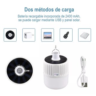 Foto 4 | Foco Led Lampara Solar Emergencia 120w Portátil Recargable Eo Safe Imports Esi-11987 Blanco